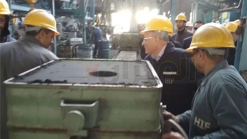 بالصور..«العصار» يفتتح محطة تجهيز الرمال بـ«حلوان للمسبوكات»