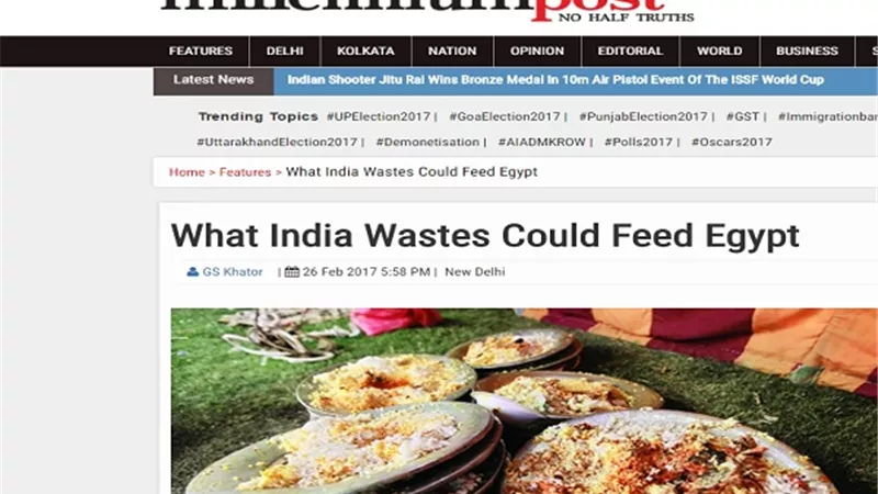 «Millennium Post»: فضلات الهند تكفي «المصريين» سنة كاملة 