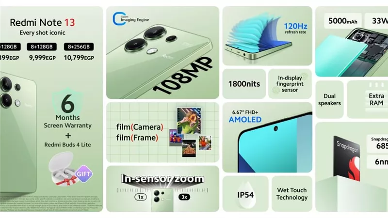شاومي تطلق رسميا سلسلة Redmi Note 13 