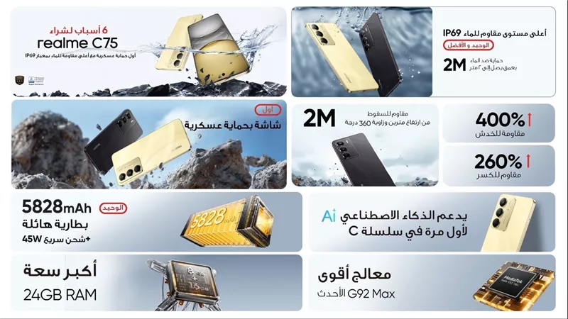 ريلمي تكشف عن هاتفها الجديد  realme C75 