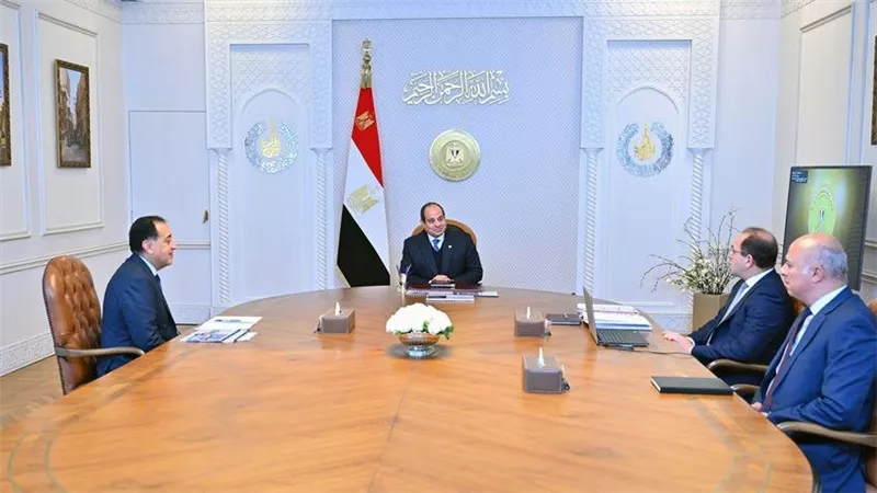 الرئيس عبد الفتاح السيسي يجتمع برئيس مجلس الوزراء ووزير المالية