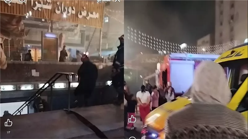 حريق داخل محطة مترو روض الفرج بالقاهرة ..صور