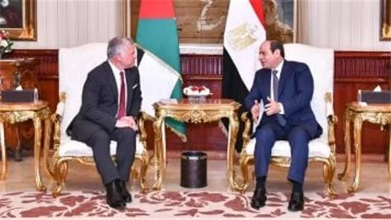 الرئيس السيسى وعاهل الأردن يؤكدان رفضهما القاطع لأى محاولات لتهجير الفلسطينيين