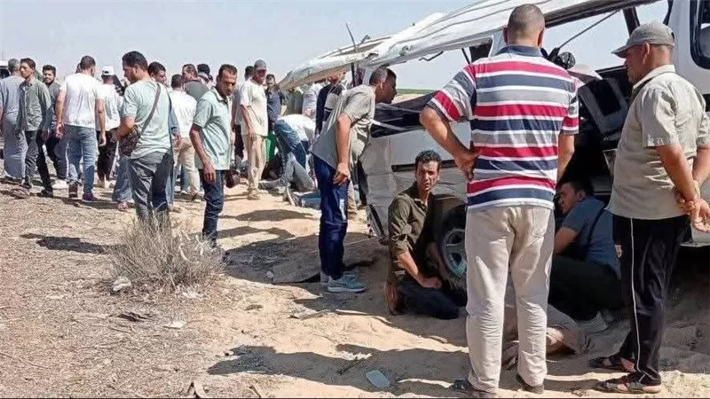 إصابة 13 شخصًا في تصادم مروع بطريق الأكسدة بمدينة السادات