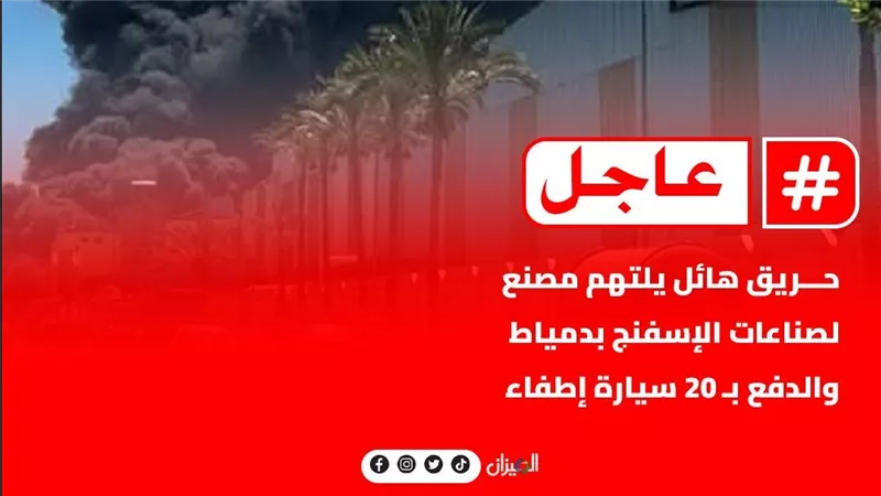 حريق هائل بمصنع إسفنج في المنطقة الصناعية بدمياط الجديدة