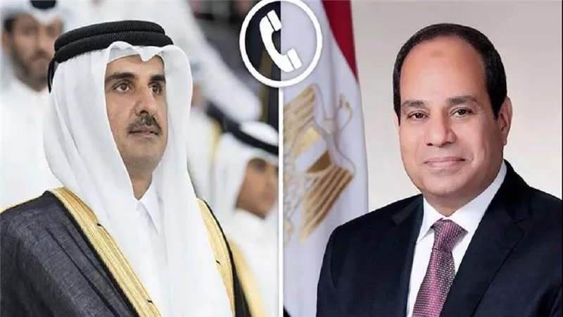 السيسي في اتصال مع أمير قطر:مصر تدين العدوان الإسرائيلي وتؤكد تضامنها الكامل مع الدوحة