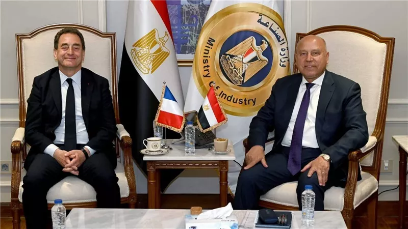 وزير الصناعة والنقل يبحث مع السفير الفرنسي مستجدات مشروعات النقل المشتركة
