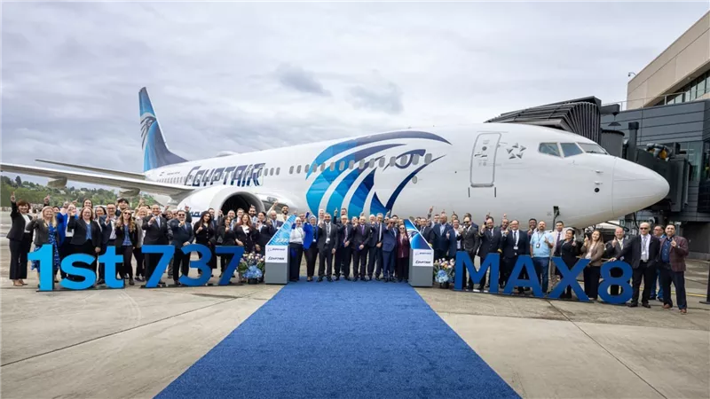 مصر للطيران تتسلّم أولى طائرات بوينج B737-8Max في إطار خطتها للتحديث الشامل لأسطولها الجوي