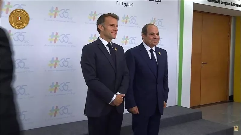 السيسي وماكرون يشهدان افتتاح المقر الجديد لجامعة سنجور بمدينة برج العرب الجديدة