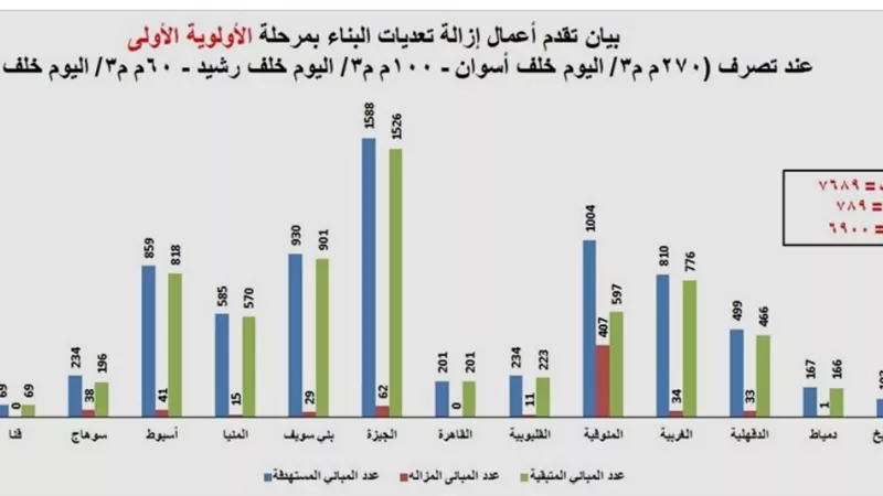 وزارة الري تكشف تفاصيل إزالة تعديات 