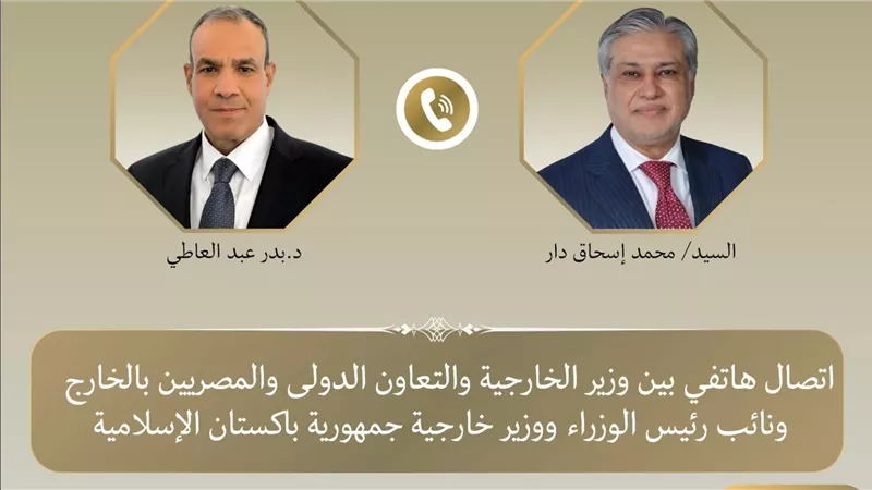وزير الخارجية يبحث هاتفياً مع نظيره الباكستاني التطورات الإقليمية والجهود المشتركة لخفض التصعيد