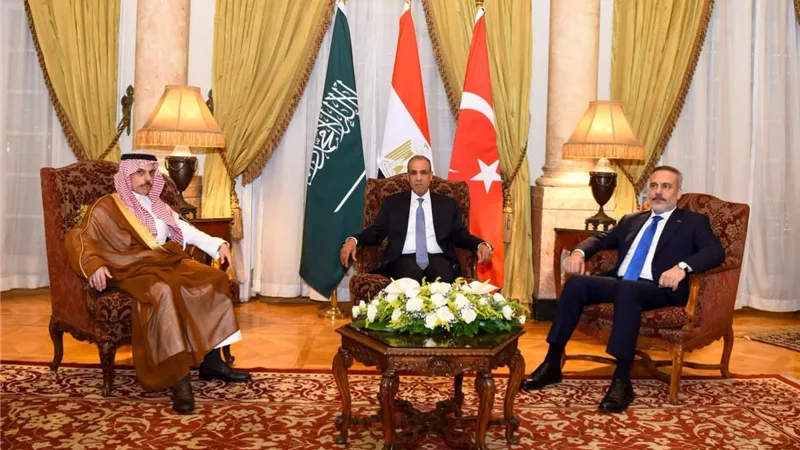 وزير الخارجية يعقد لقاءً ثلاثياً مع نظيريه السعودي والتركي لبحث التطورات الإقليمية
