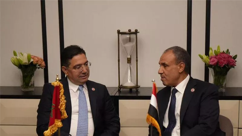 وزير الخارجية يلتقي نظيره المغربي على هامش أعمال مجلس جامعة الدول العربية