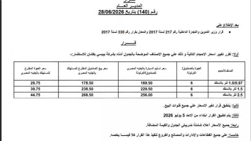 رسمياً.. زيادة أسعار منتجات “بيبسي” في الأسواق اعتبارًا من 5 يوليو