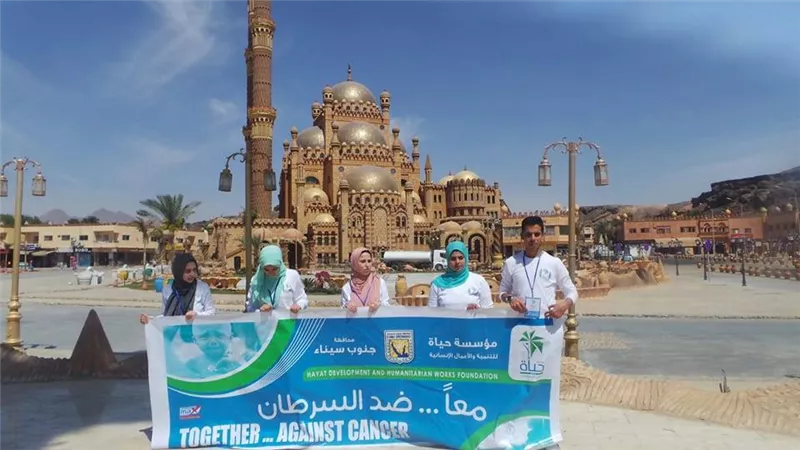 نداء بـ 5 لغات عالمية من شباب سيناء لمواجهة السرطان