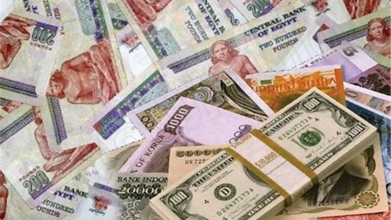 تراجع بأسعار العملات الأجنبية والعربية أمام الجنيه بـ«المركزى»