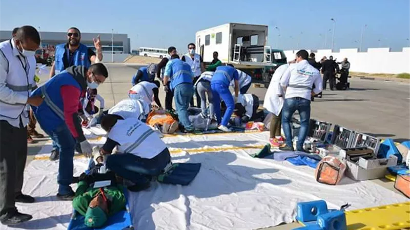 تدريبات طوارئ دورية بمطار الغردقة الجوي