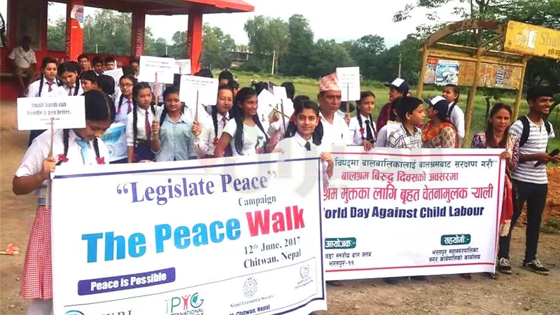  مسيرة للسلام بمشاركة HWPl ومنظمات غير حكومية دولية في شوارع نيبال
