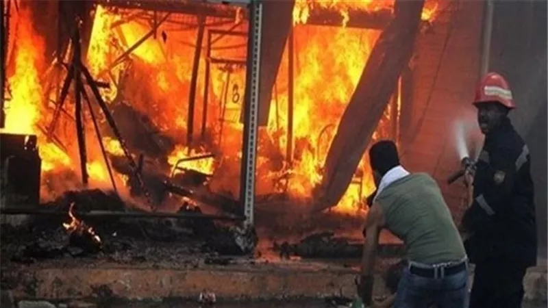 حريق بالمنطقة الصينية الصناعية «بالسويس»