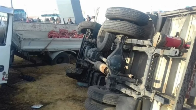 مصرع 15 شخصاً فى حادث تصادم على صحراوى بنى سويف