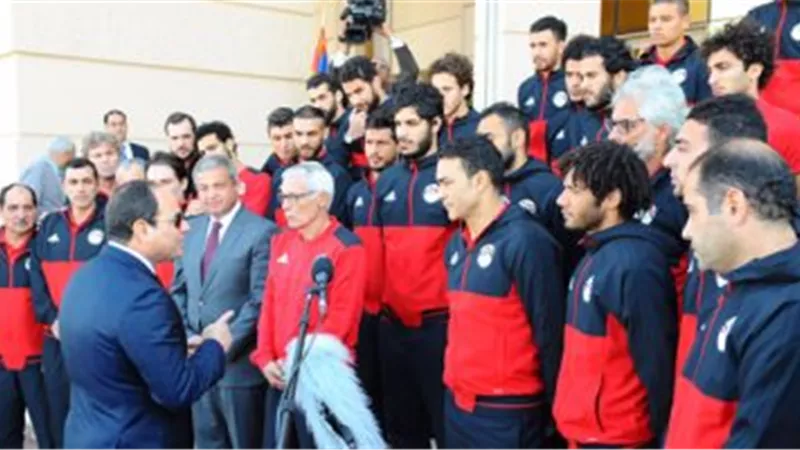 الرئيس السيسى يستقبل المنتخب الوطنى فى قصر الاتحادية